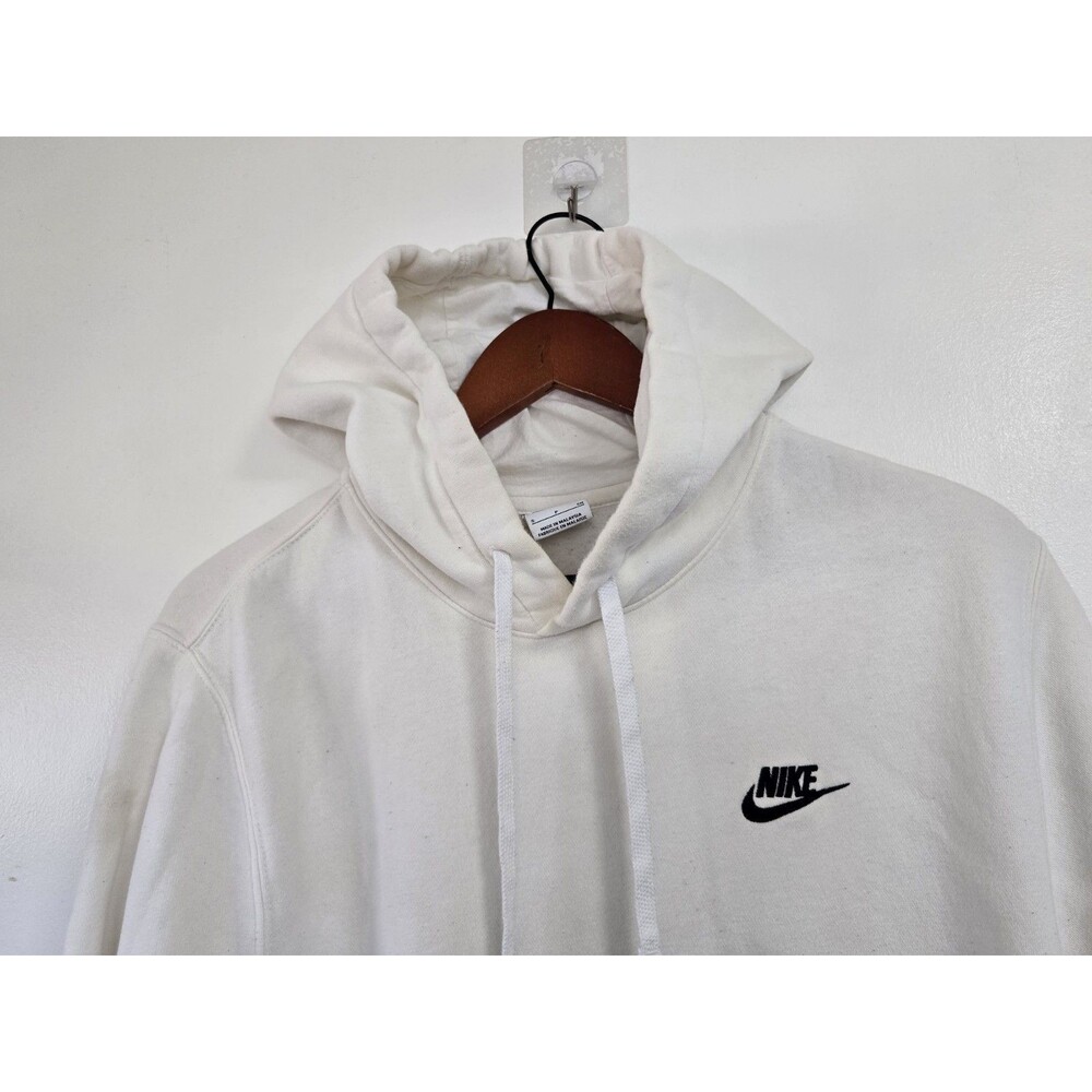 Nike Hoodie Mens White Size S Club Pullover Sweat Shirt BV2654-100 Athletic - Picture 2 of 7